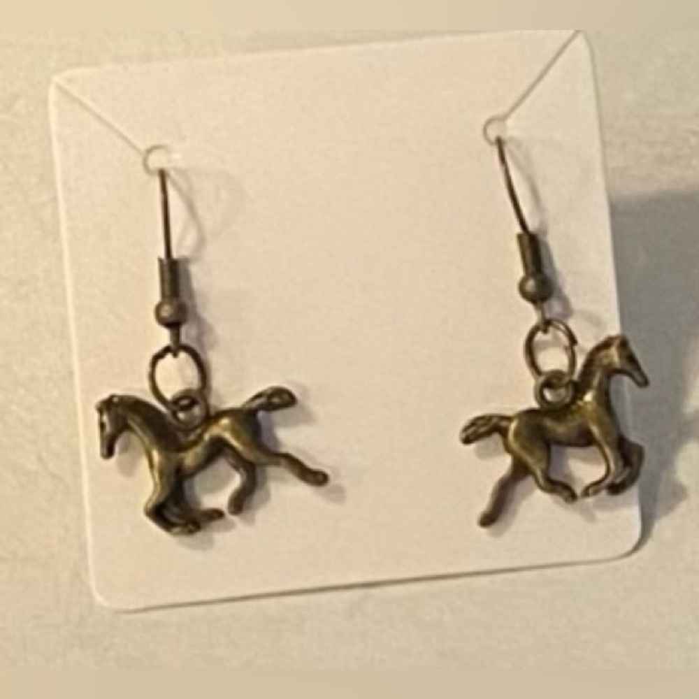NEW Brass Horse earrings